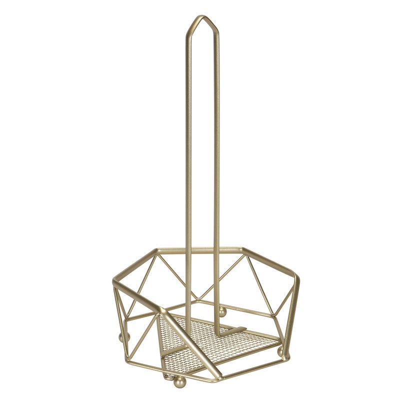Kitchen Details Geode Paper Towel Holder | Countertop | Free Standing | Holds 1 Large Roll | Rust Resistant | Decorative | Satin Gold - Image 2